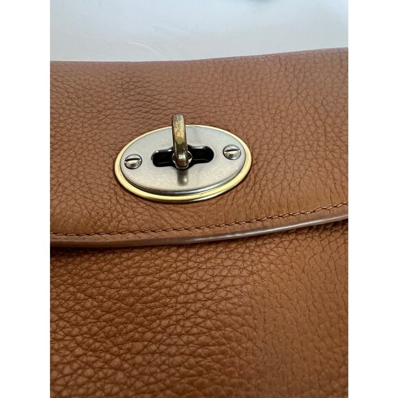 Fossil Camel Pebble Leather Monica Turnlock Crossbody Clutch Bag Purse - Picture 10 of 10